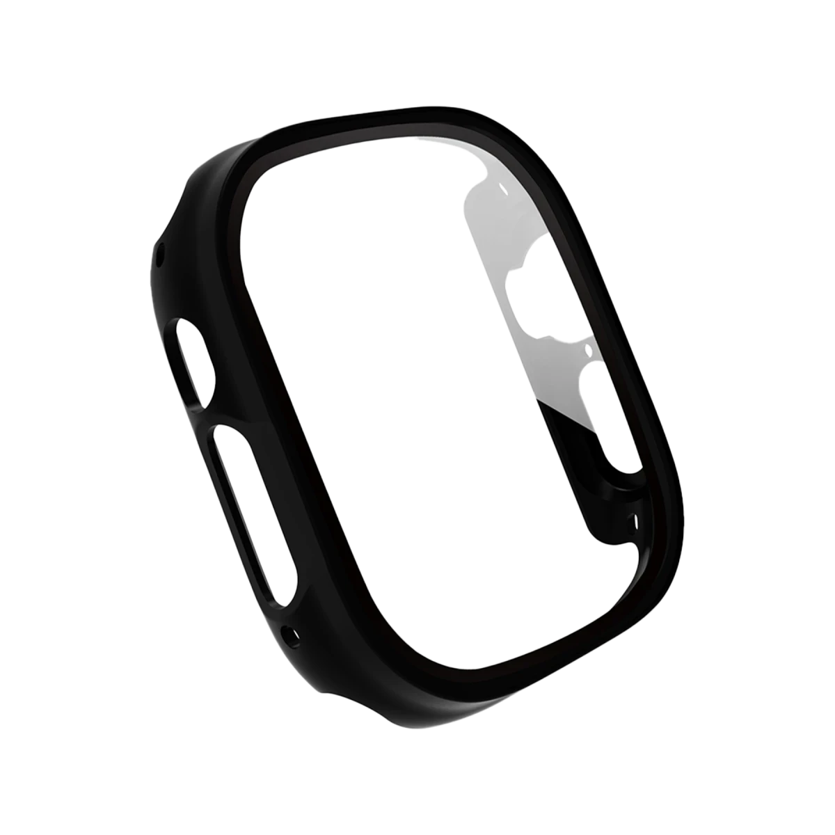 URR Apple Watch 46mm Camlı Kasa Ekran Koruyucu - Siyah